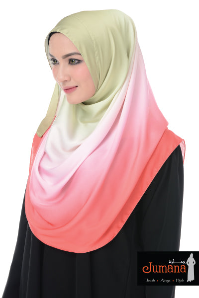 Shawl Rainbow - Olive Peach