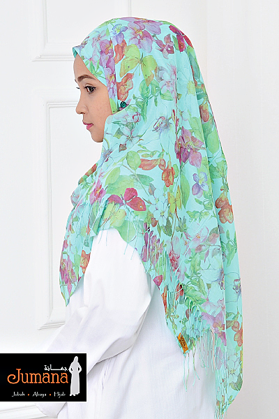 Shawl Spring Garden - Turqoise Green