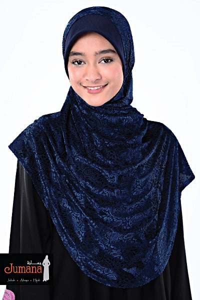 Tudung Syria Velvet Blue