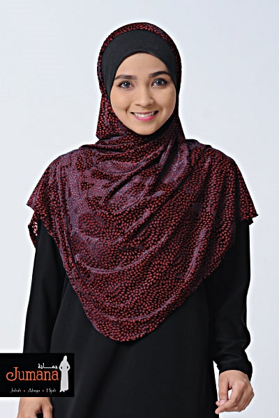 Tudung Syria Velvet Maroon