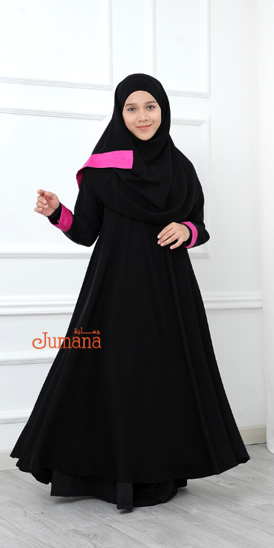 Abaya Teenagers - Black Pink