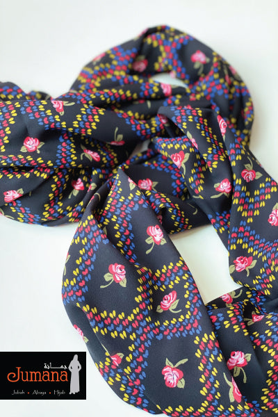 Shawl Diamond Rose Black (code E)