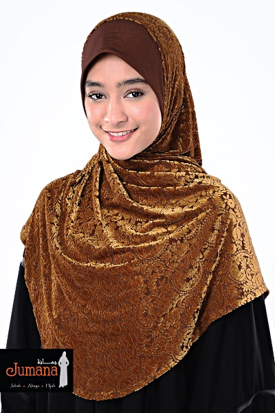 Tudung Syria Brown Gold