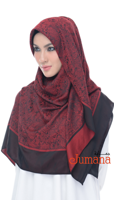 Square Hijab - Rosa Emboss 2