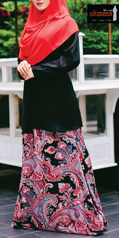 Skirt - Paisley Black Red
