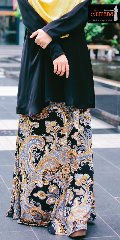 Skirt - Paisley Black Mustard