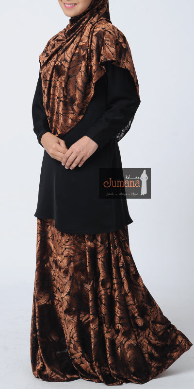 Velvet Skirt - Dark Brown Fern