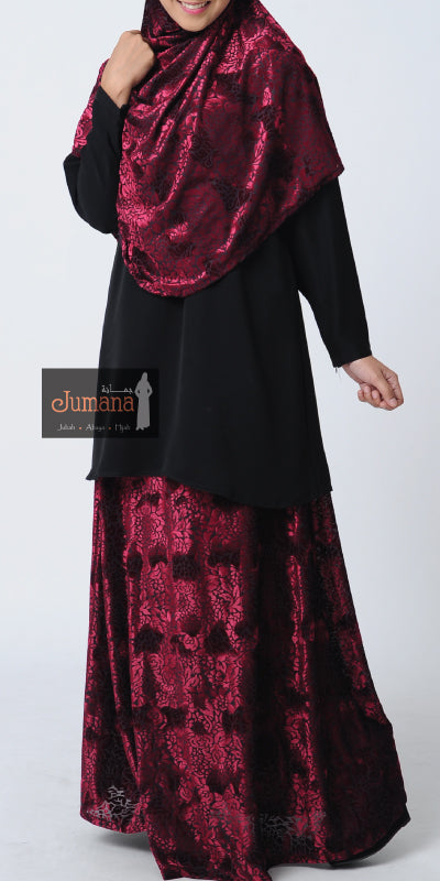 Velvet Skirt - Maroon
