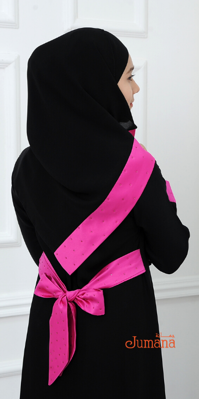 Abaya Teenagers - Black Pink