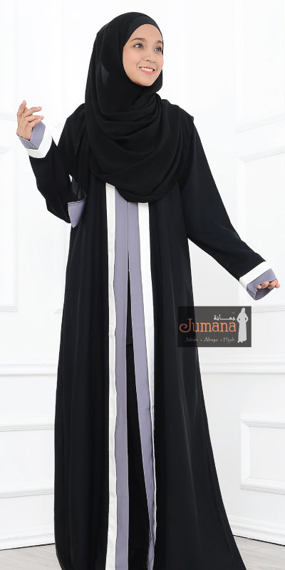 Abaya 3 Colour - Black Grey