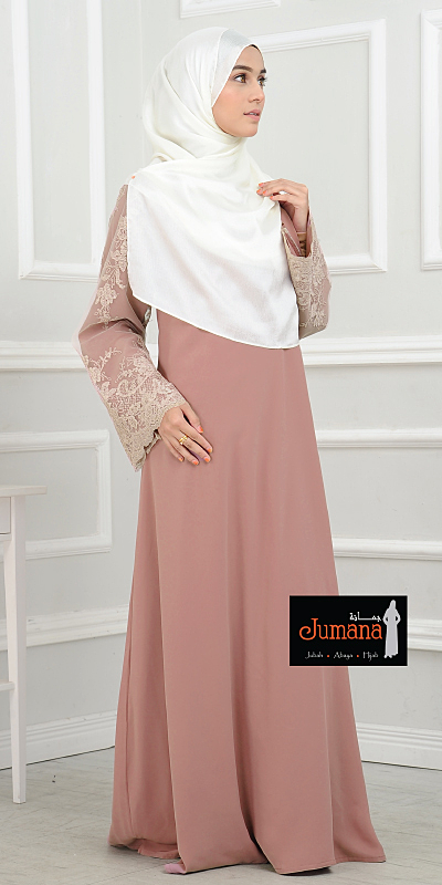 Abaya Tasneem Dusty Pink